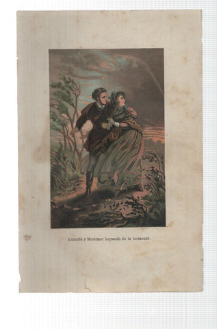 Lamina numero 04: Oscar y Amanda (amor y virtud triunfante), (se ignora nombre del ilustrador)