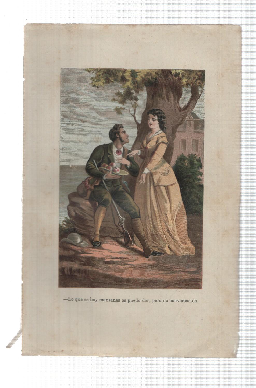 Lamina numero 06: Oscar y Amanda (amor y virtud triunfante), (se ignora nombre del ilustrador)