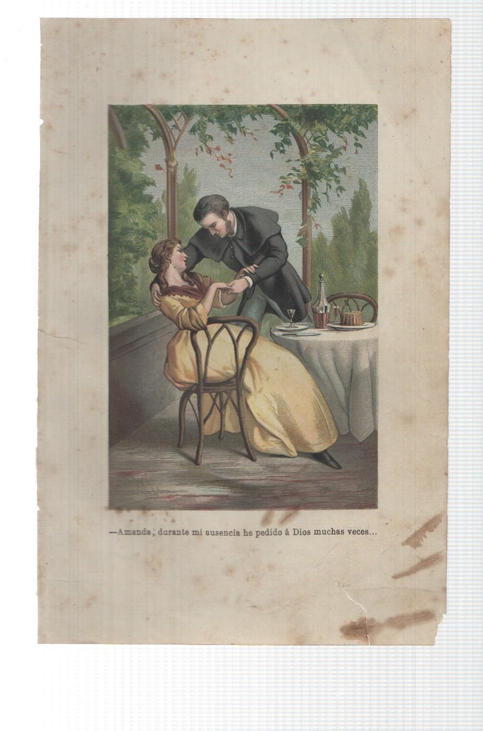 Lamina numero 18: Oscar y Amanda (amor y virtud triunfante), (se ignora nombre del ilustrador)