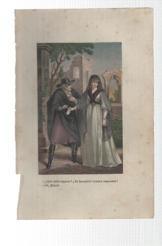 Lamina numero 19: Oscar y Amanda (amor y virtud triunfante), (se ignora nombre del ilustrador)