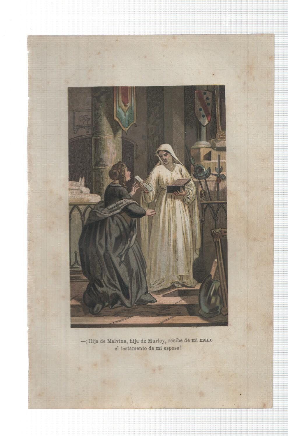 Lamina numero 21: Oscar y Amanda (amor y virtud triunfante), (se ignora nombre del ilustrador)