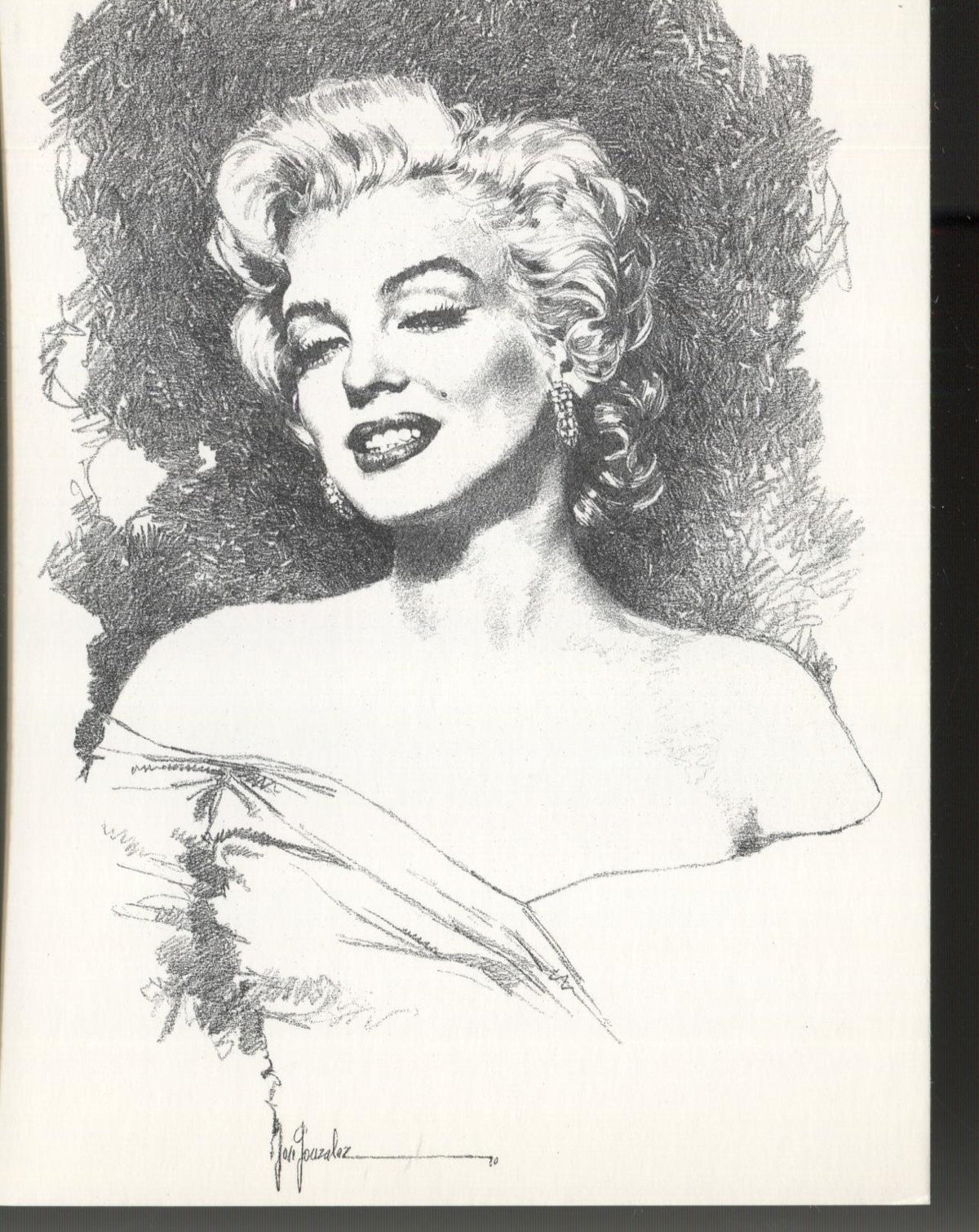 Norma: Postal Marilyn Monroe de Pepe Gonzalez modelo 5