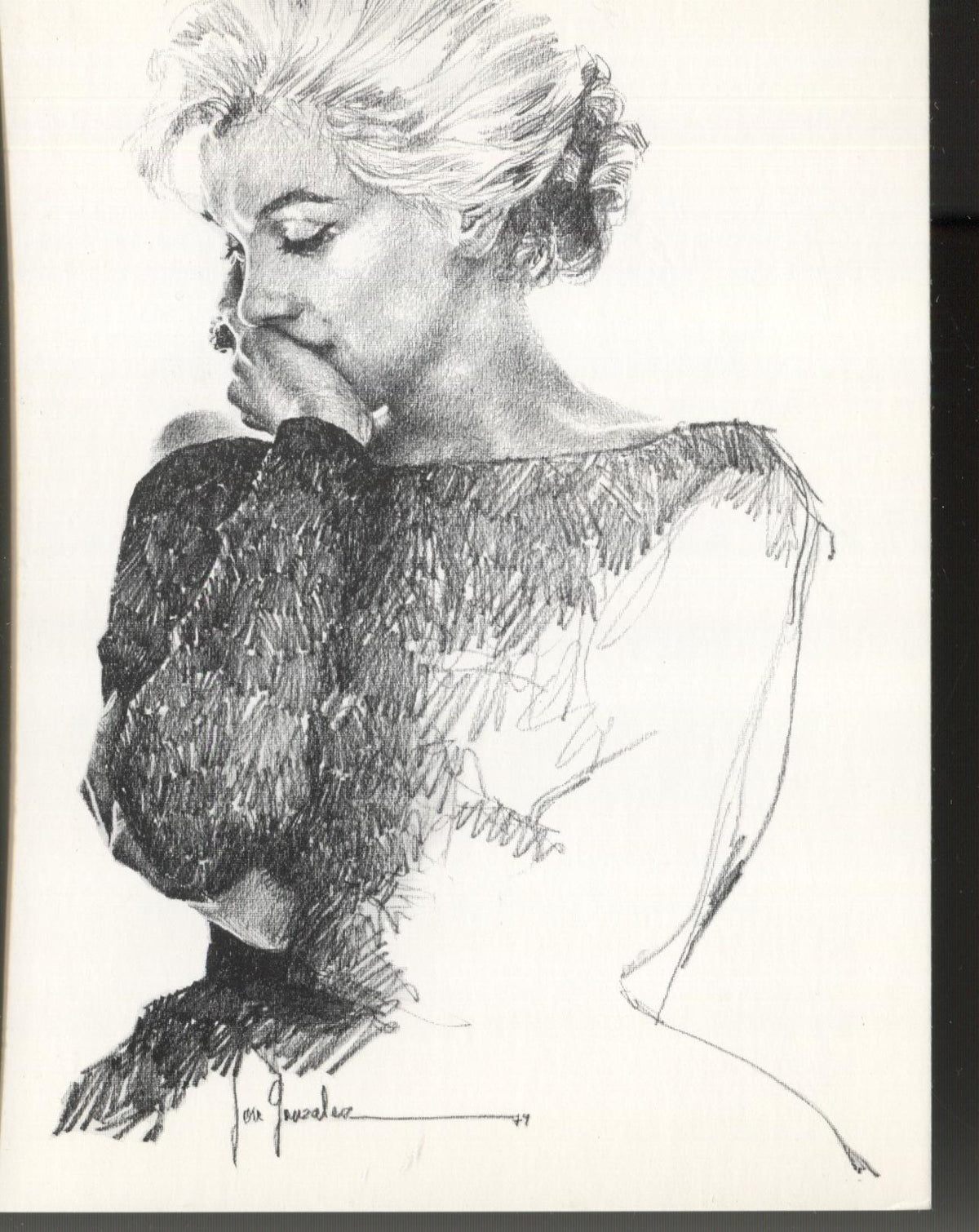 Postal Marilyn Monroe de Pepe Gonzalez modelo 1
