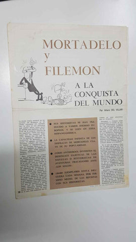 Articulo: Mortadelo y Filemon a la conquista del mundo por Arturo del Villar. Extraido del num 544 de la Estafeta Literaria