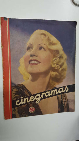 revista Cinegramas num 30 año II - 9 de junio de 1935. Ilustracion de portada: Constance Godridge