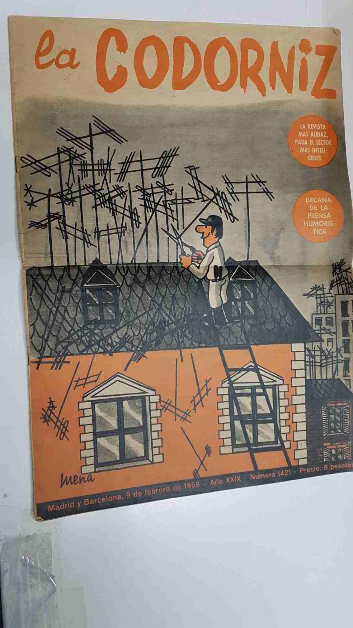 revista: La Codorniz num 1421 año XXIX, 9 feb 1969 - Vamonos al cuerno, control de la irresponsabilidad taurina