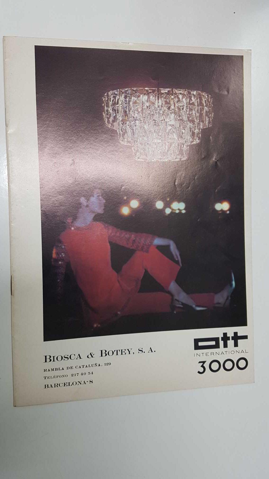 Folleto informativo: Ott International 3000 de Biosca and Botey (tienda de iluminacion de Barcelona). 