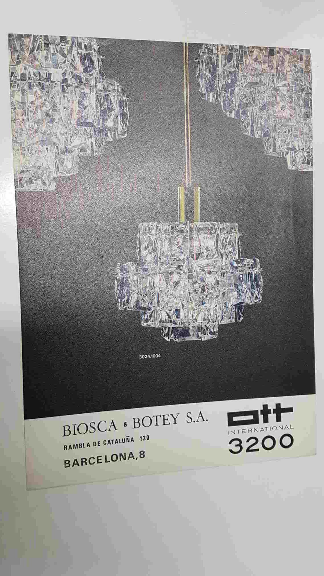 Folleto informativo: Ott International 3200 de Biosca and Botey (tienda de iluminacion de Barcelona). 