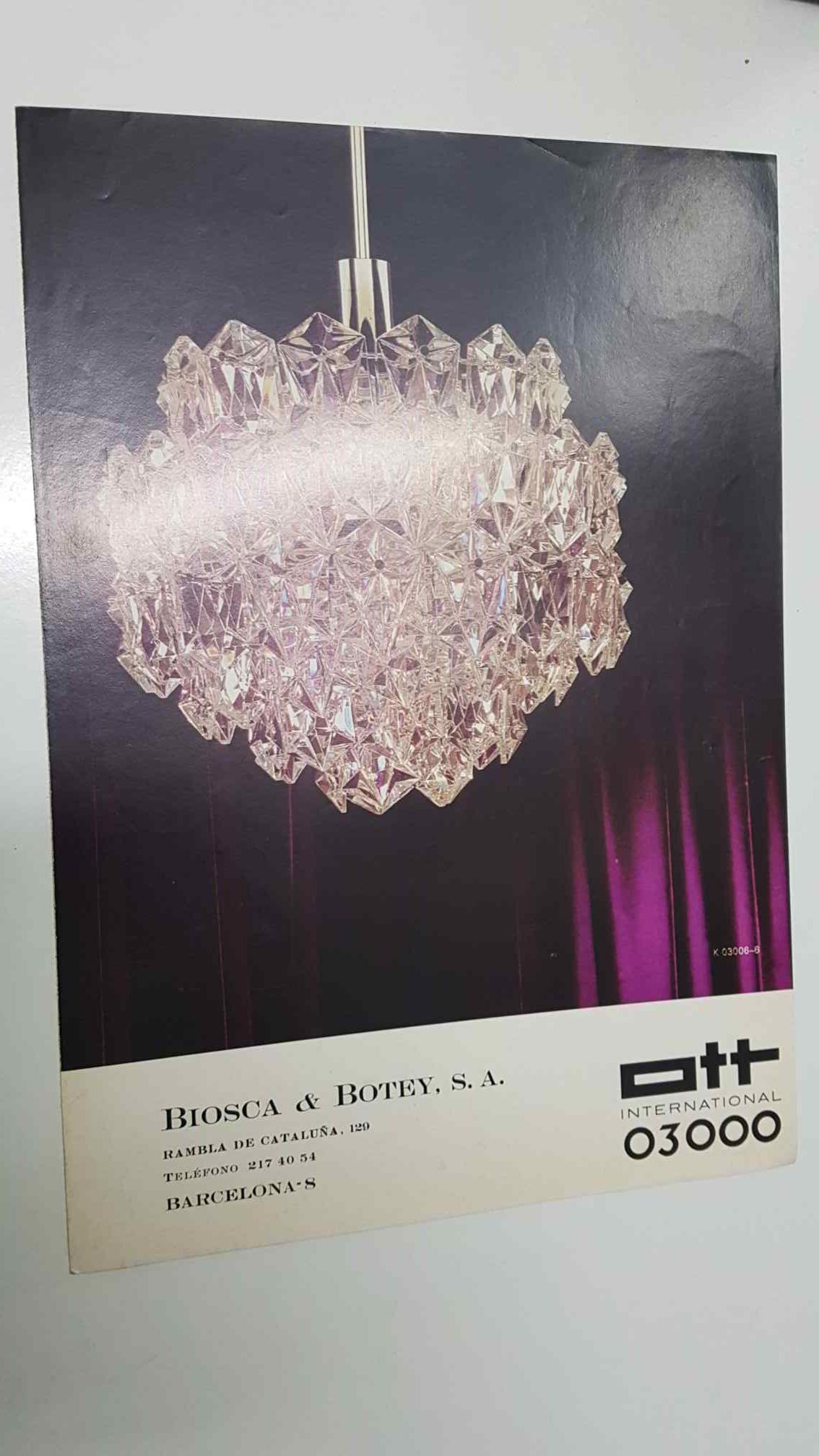 Folleto informativo: Ott International 3000 (K 03006-6) de Biosca and Botey (tienda de iluminacion de Barcelona). 
