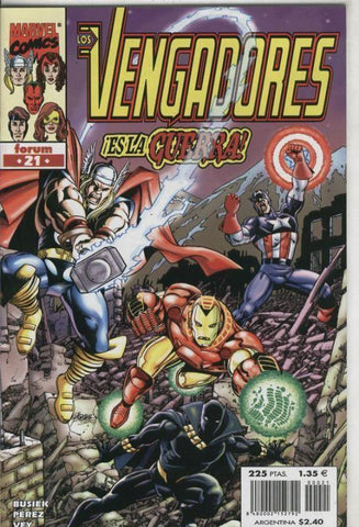 Los Vengadores volumen 3 Heroes Return numero 21 (leve subrayado en alguna parte del credito)