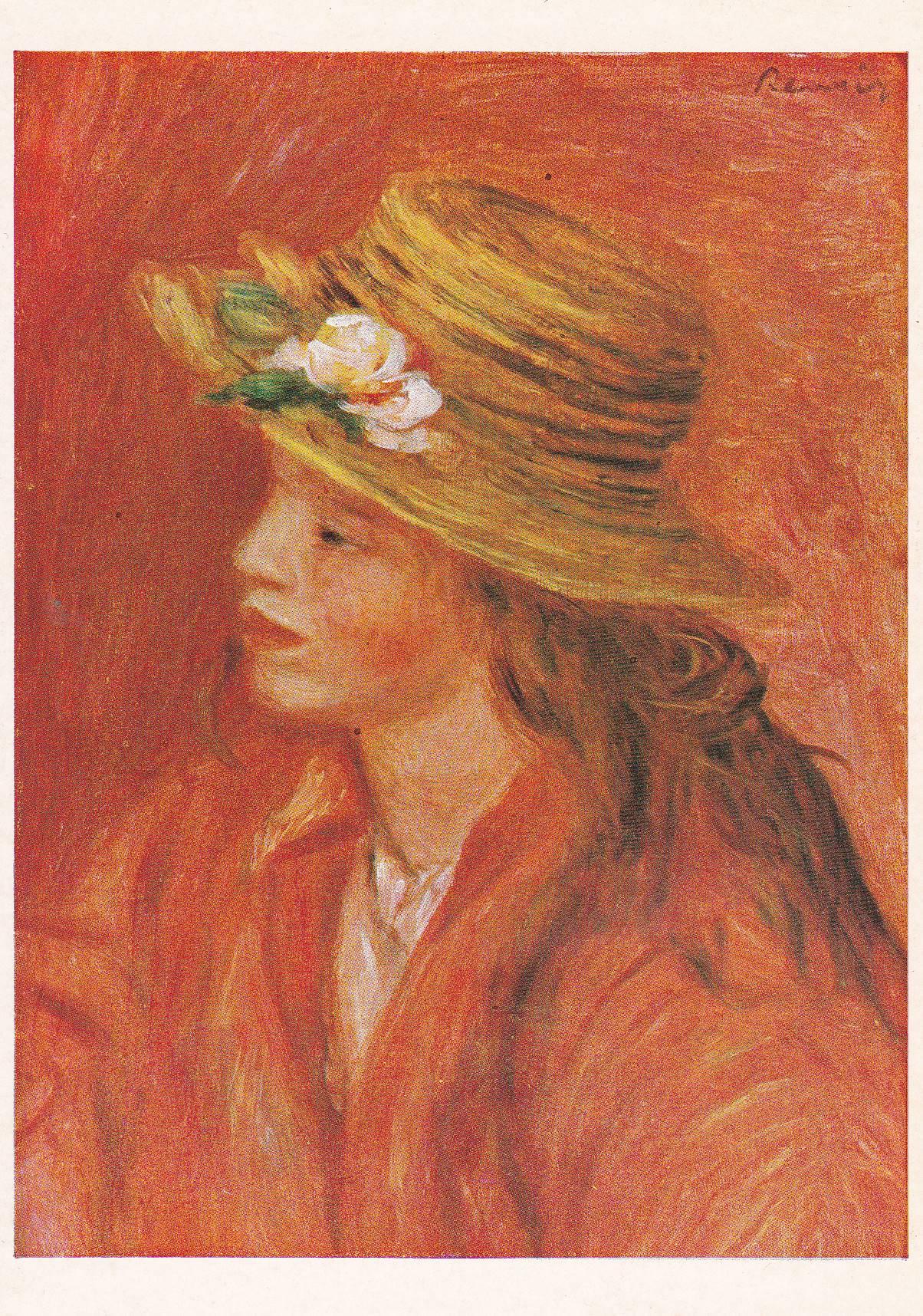 POSTAL B10774: AUGUSTE RENOIR: CHAPEU DE PAILLE