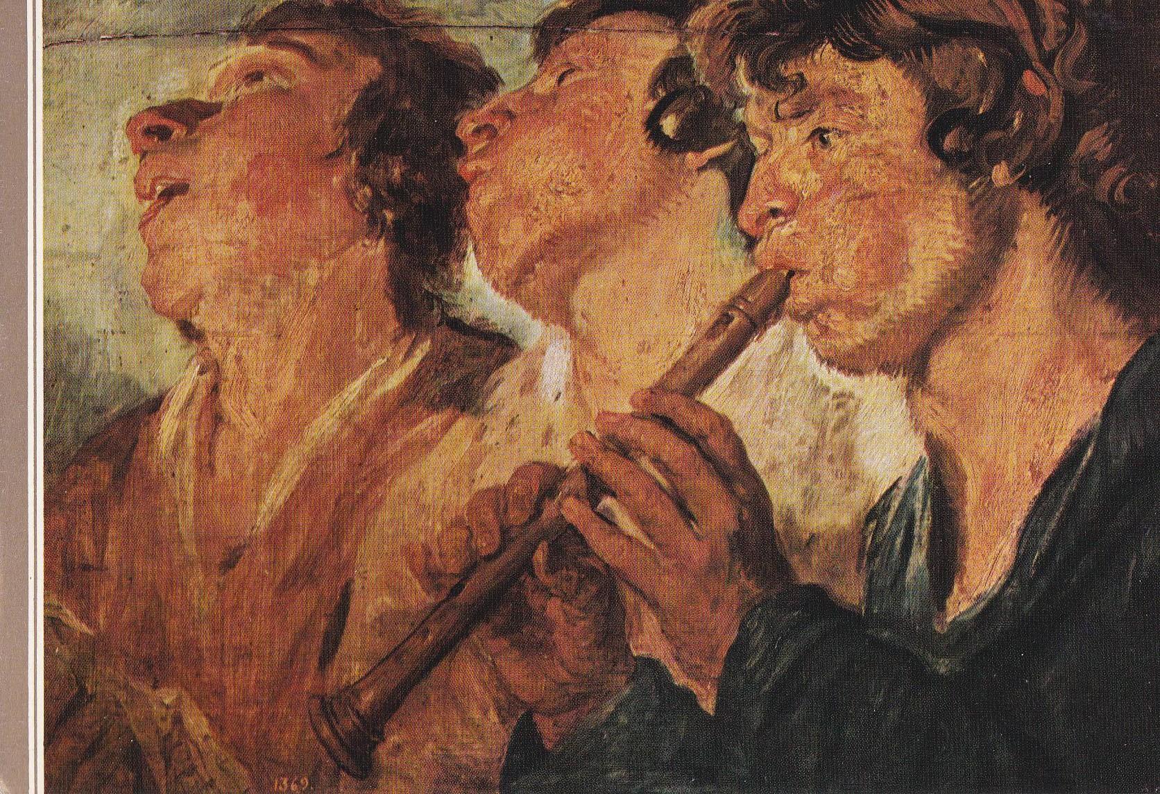 POSTAL B10832: JORDAENS: TRES MUSICOS
