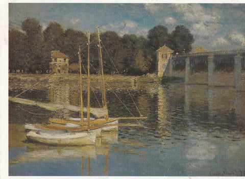 POSTAL B10844: CLAUDE MONET: LE PONT ARGENTEUIL