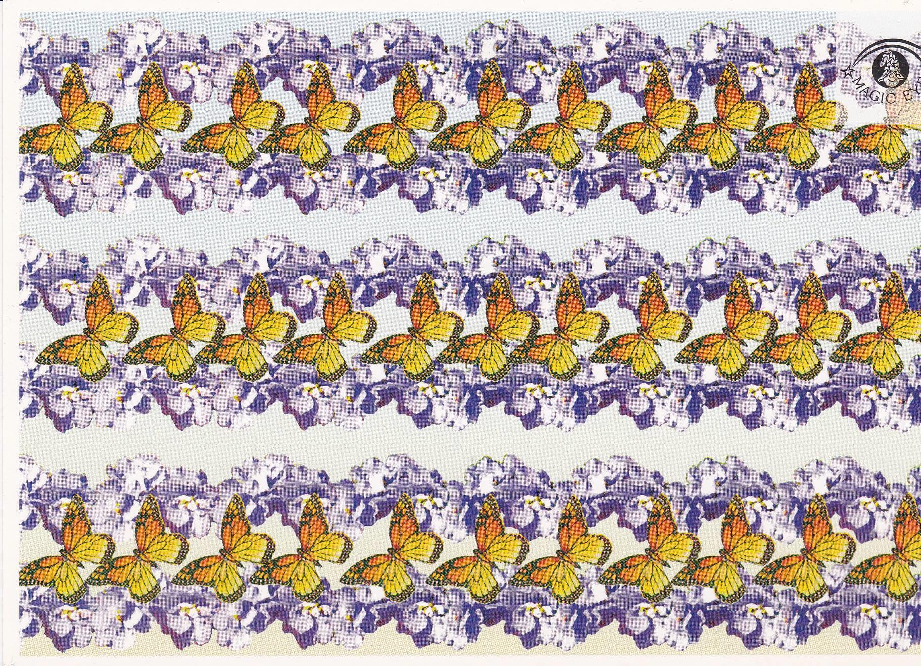 POSTAL B10931: MAGIC EYE: IMAGEN OCULTA. DIVERSOS ASPECTOS