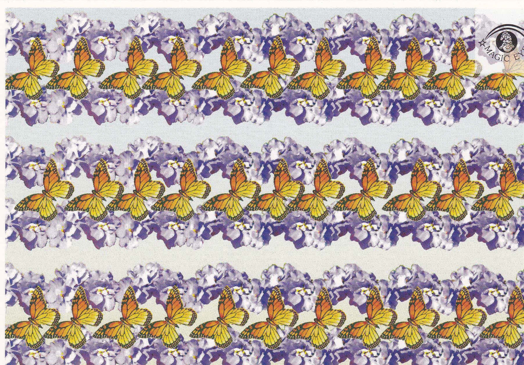 POSTAL B10932: MAGIC EYE: IMAGEN OCULTA. DIVERSOS ASPECTOS