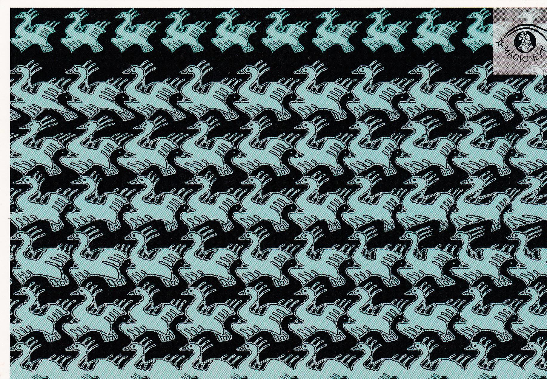 POSTAL B10934: MAGIC EYE: IMAGEN OCULTA. DIVERSOS ASPECTOS