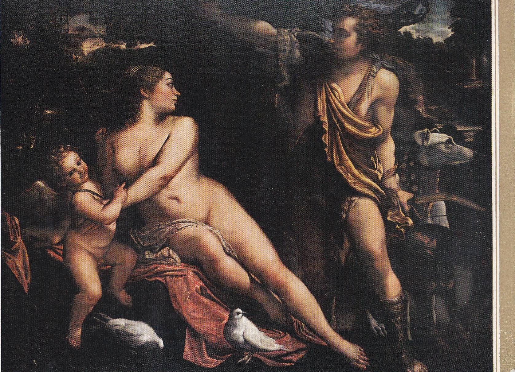 POSTAL B10973: ANIBAL CARACCI: VENUS Y ADONIS. OLEO