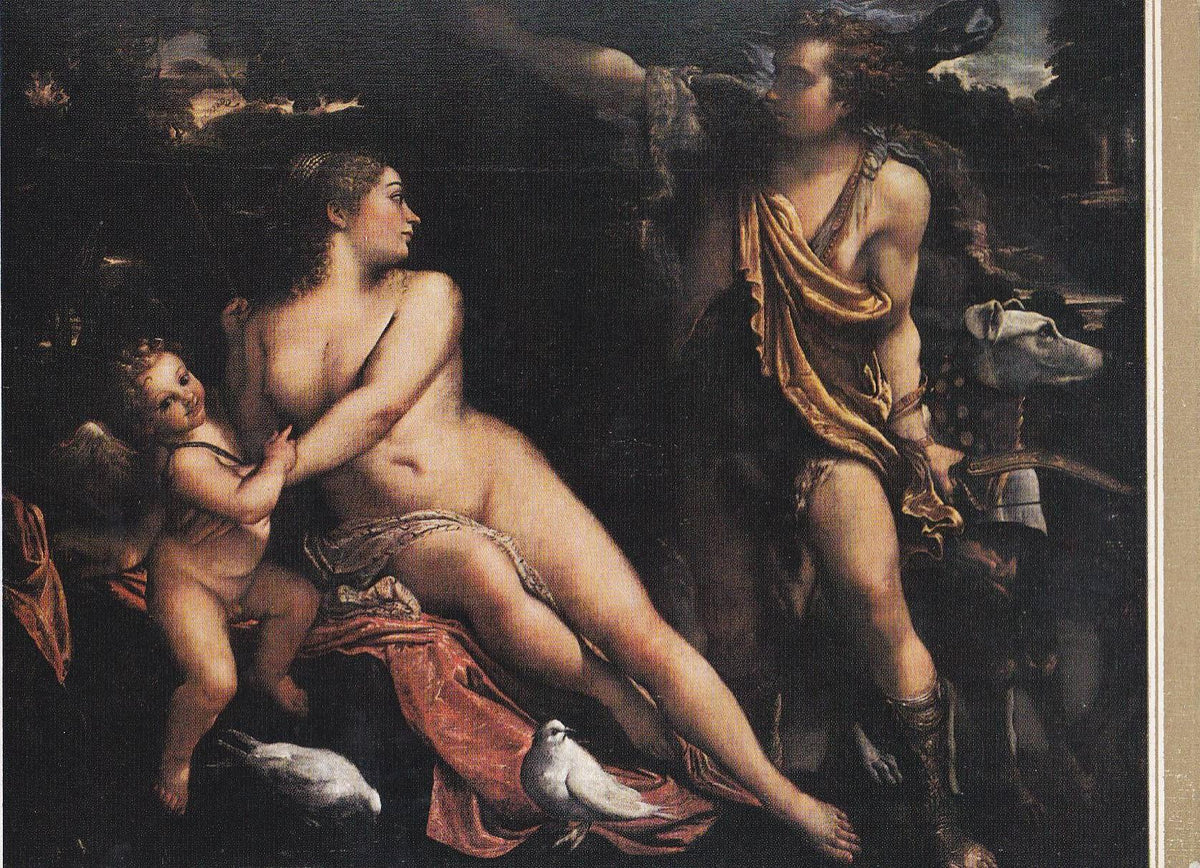POSTAL B10973: ANIBAL CARACCI: VENUS Y ADONIS. OLEO