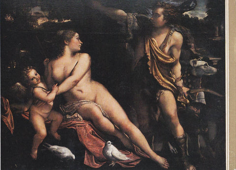 POSTAL B10973: ANIBAL CARACCI: VENUS Y ADONIS. OLEO