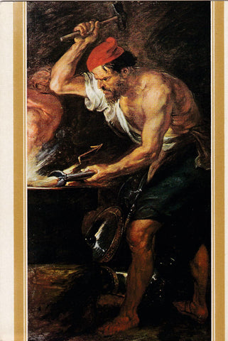 POSTAL B10976: RUBENS: VULCANO FORJANDO RAYOS PARA JUPITER. OLEO