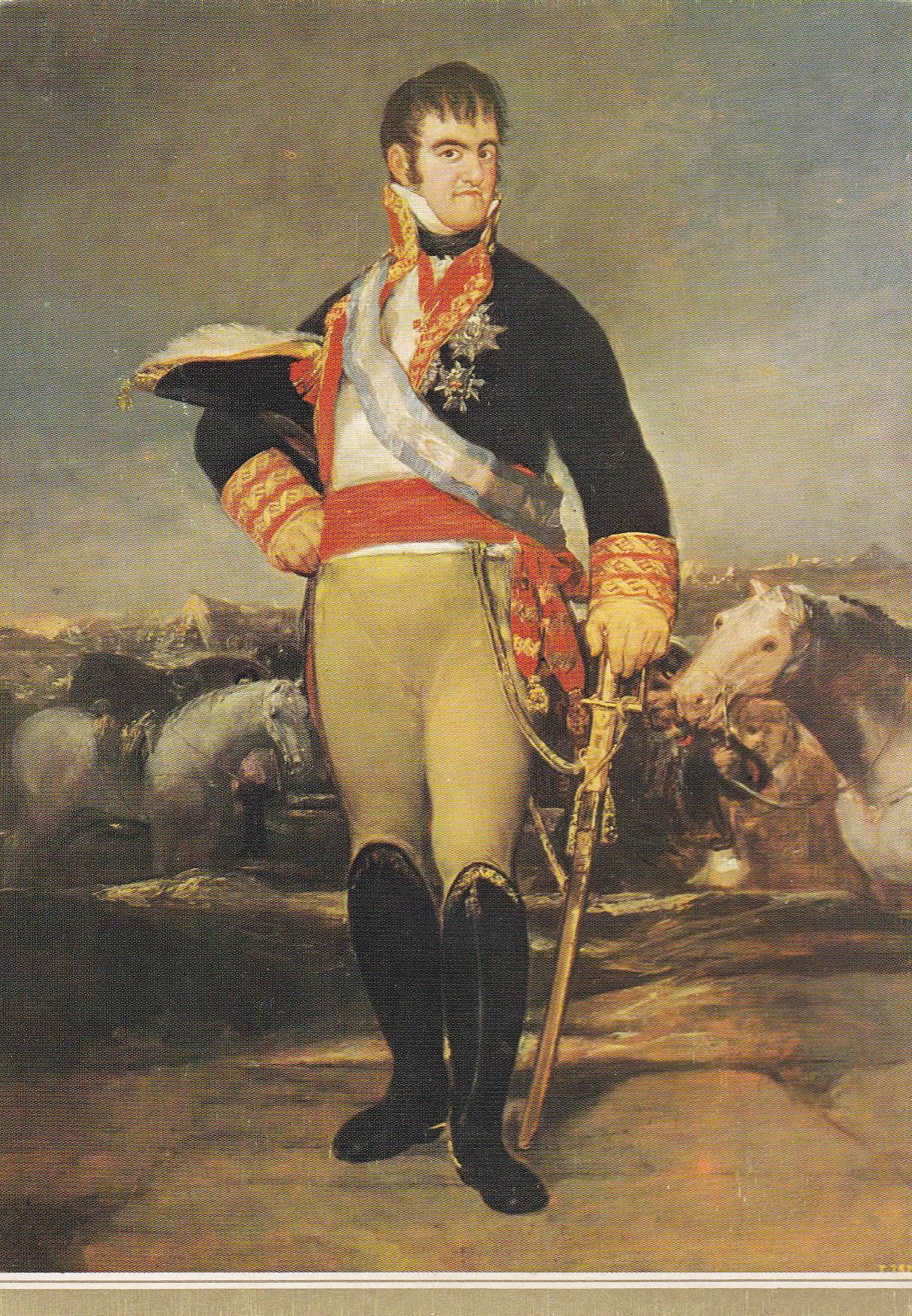 POSTAL B10981: GOYA: FERNANDO VII. EL CAMPAMENTO. OLEO