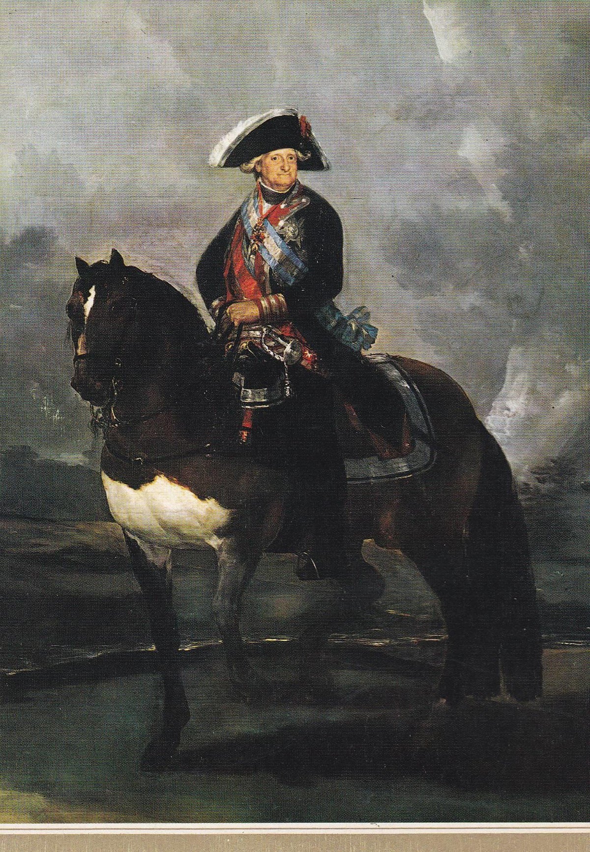 POSTAL B10984: GOYA: CARLOS III A CABALLO. OLEO