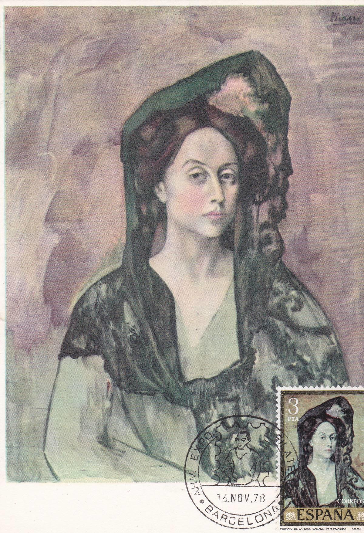 POSTAL B11000: PICASSO: RETRATO DE LA SEÑORA CANALS. OLEO