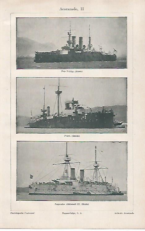 LAMINA ESPASA 31339: Acorazados Petr Veliky Psara e Imperator Aleksandr II