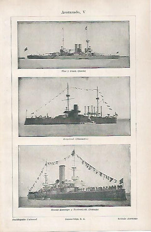 LAMINA ESPASA 31345: Acorazados de Suecia Dinamarca y Noruega