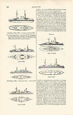 LAMINA ESPASA 31346: Acorazados Henri IV y Suffron de Francia