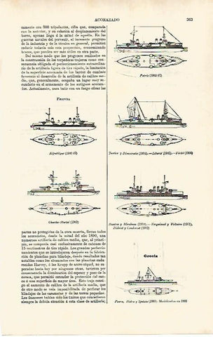 LAMINA ESPASA 31350: Acorazados de Francia y Grecia