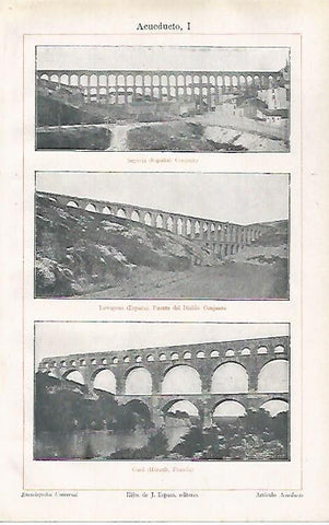 LAMINA ESPASA 31378: Acueducto de Segovia de Tarragona y de Gard