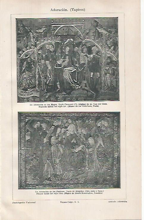 LAMINA ESPASA 31415: La Adoracion de los Magos y de los Pastores tapices
