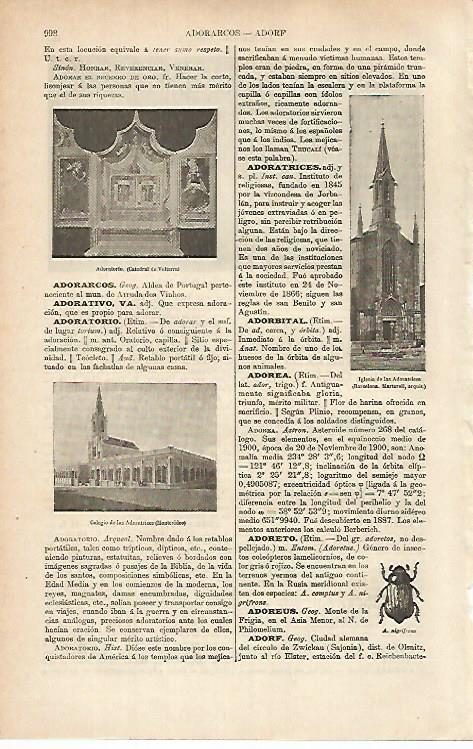 LAMINA ESPASA 31416: Colegio de las Adoratrices en Montevideo Uruguay