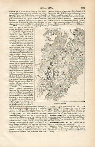LAMINA ESPASA 31424: Mapa de Adua y alrededores Etiopia