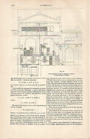 LAMINA ESPASA 31442: Corte del edificio de la central de Bezuan
