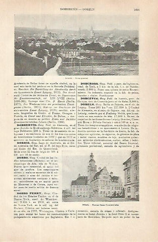 LAMINA ESPASA 31452: Vista y Ayuntamiento de Dobeln Alemania