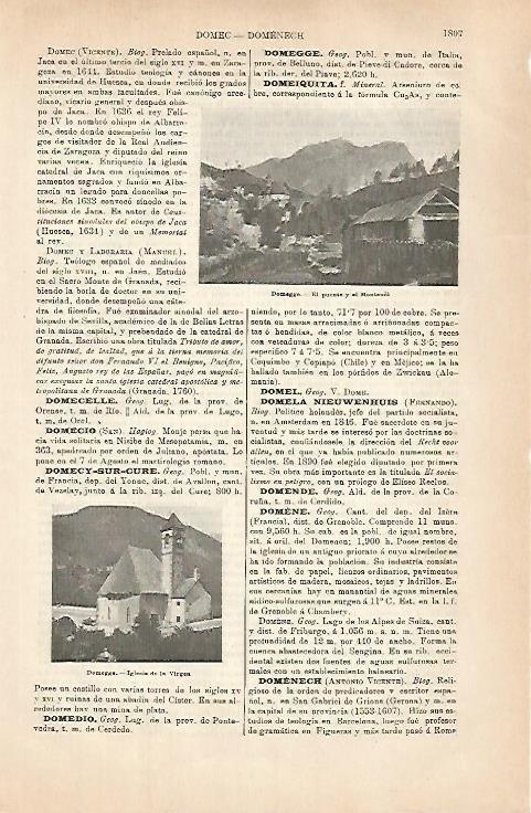 LAMINA ESPASA 31470: Puente e iglesia de Domegge Italia