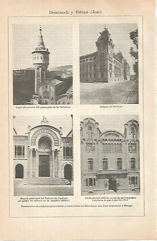 LAMINA ESPASA 31471: Edificios de Barcelona por Jose Domenech i Estapa