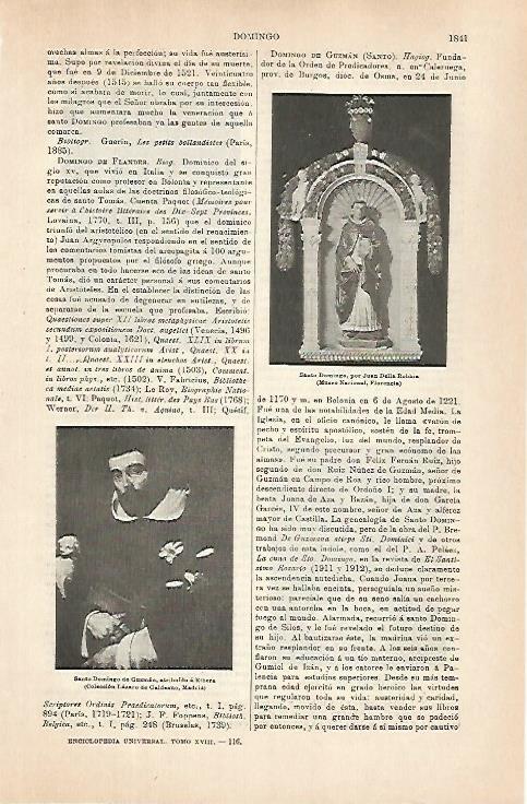 LAMINA ESPASA 31477: Santo Domingo por Ribera y por Della Robbia