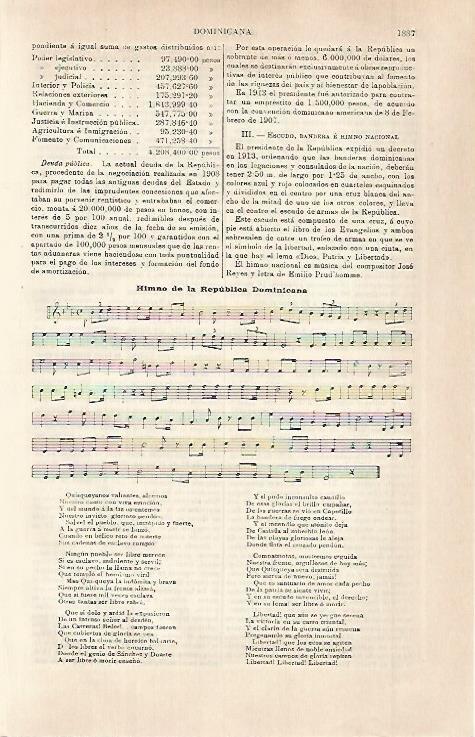 LAMINA ESPASA 31483: Himno de la Republica Dominicana