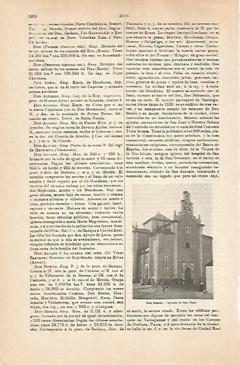 LAMINA ESPASA 31485: Iglesiad e San Juan en Don Benito Badajoz