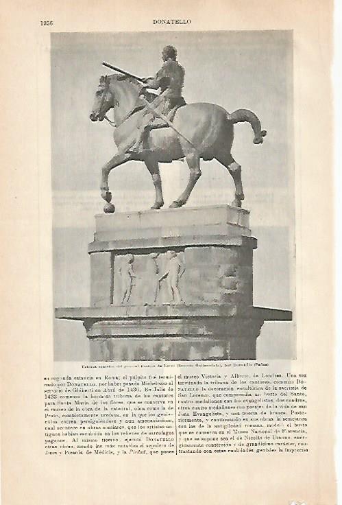 LAMINA ESPASA 31488: Estatua ecuestre de Erasmo de Narni por Donatello 