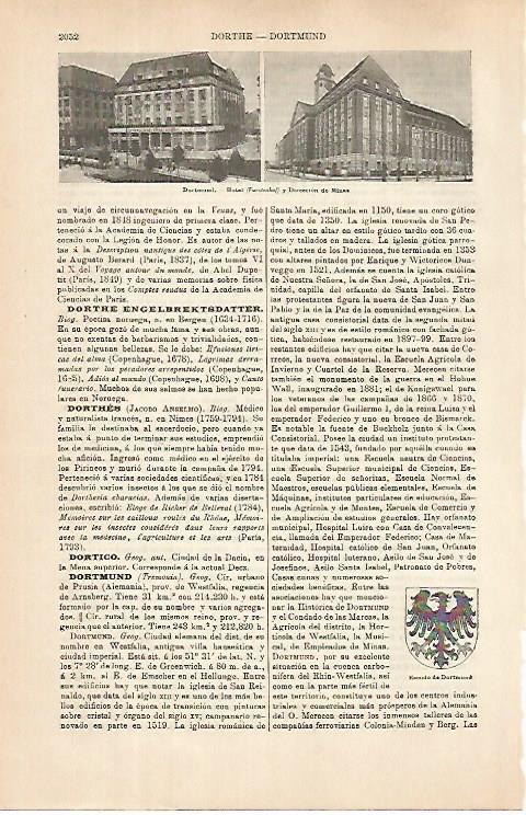 LAMINA ESPASA 31505: Hotel y Direccion de Minas en Dortmund Alemania