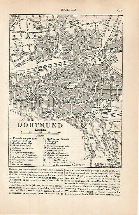 LAMINA ESPASA 31506: Plano de Dortmund Alemania