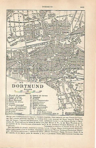 LAMINA ESPASA 31506: Plano de Dortmund Alemania