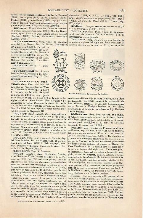 LAMINA ESPASA 31522: Marcas de la Fabrica de Ceramica de Doulton