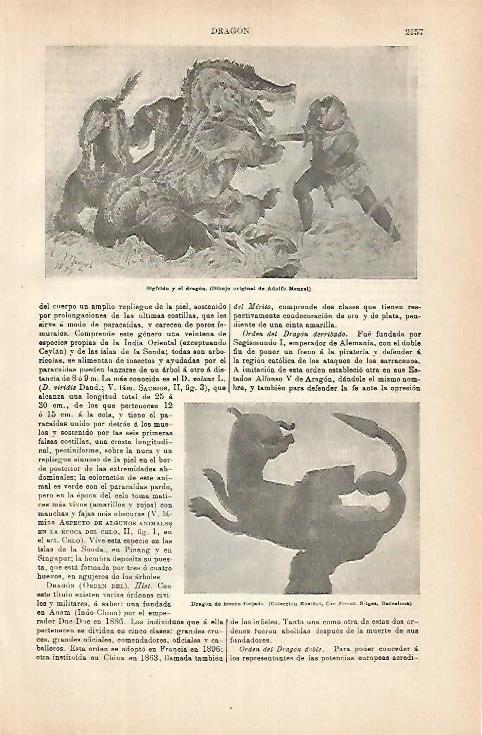 LAMINA ESPASA 31531: Sigfrido y el dragon por Adolfo Menzel