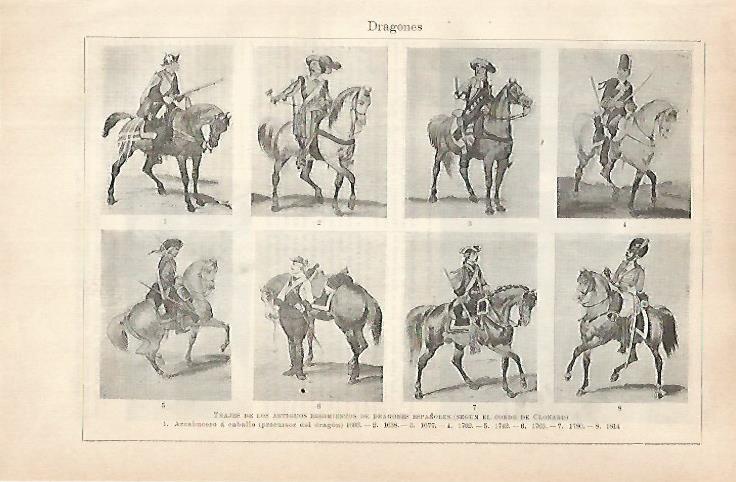 LAMINA ESPASA 31532: Trajes de los Dragones Españoles