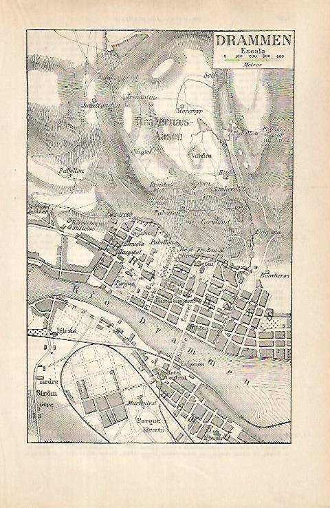 LAMINA ESPASA 31535: Plano de Drammen Noruega